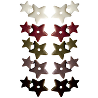 Dobbelte resin stjerner, MIX-farver, Ø12+8mm, 5 par